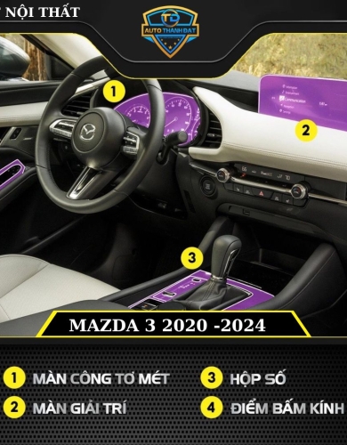 DÁN PPF NỘI THẤT XE MAZDA 3 2020 - 2024