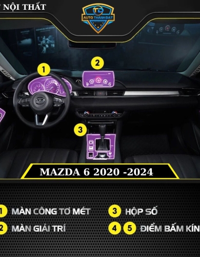 DÁN PPF NỘI THẤT XE MAZDA 6 2020 - 2024