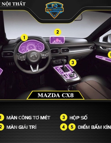 DÁN PPF NỘI THẤT MAZDA CX8