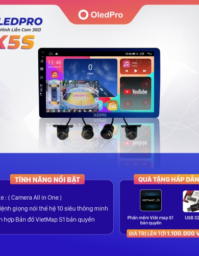 Màn Hình Android OledPro X5S New Liền Camera 360