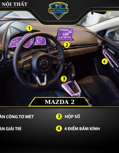 DÁN PPF NỘI THẤT XE MAZDA 2
