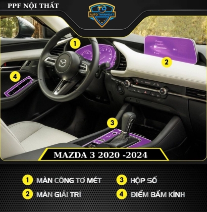 DÁN PPF NỘI THẤT XE MAZDA 3 2020 - 2024