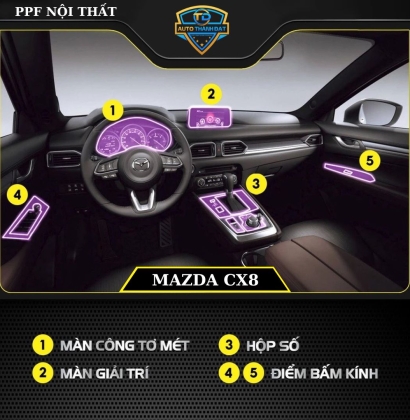 DÁN PPF NỘI THẤT MAZDA CX8