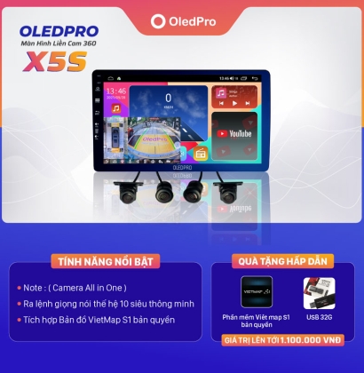 Màn Hình Android OledPro X5S New Liền Camera 360