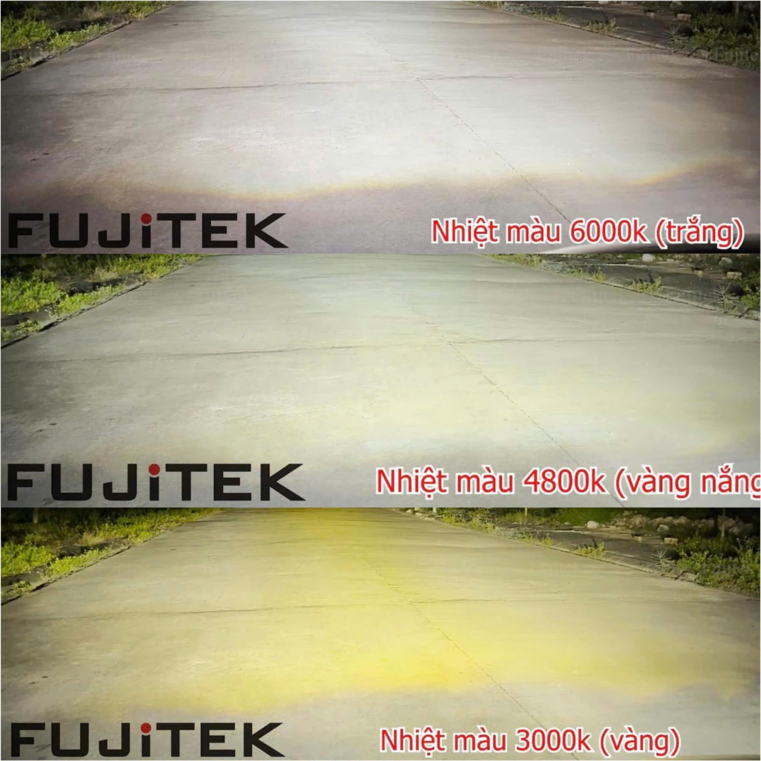 Fujitek V40 Đèn bi pha 3 chế độ màu