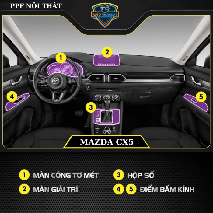 DÁN PPF NỘI THẤT MAZDA CX5