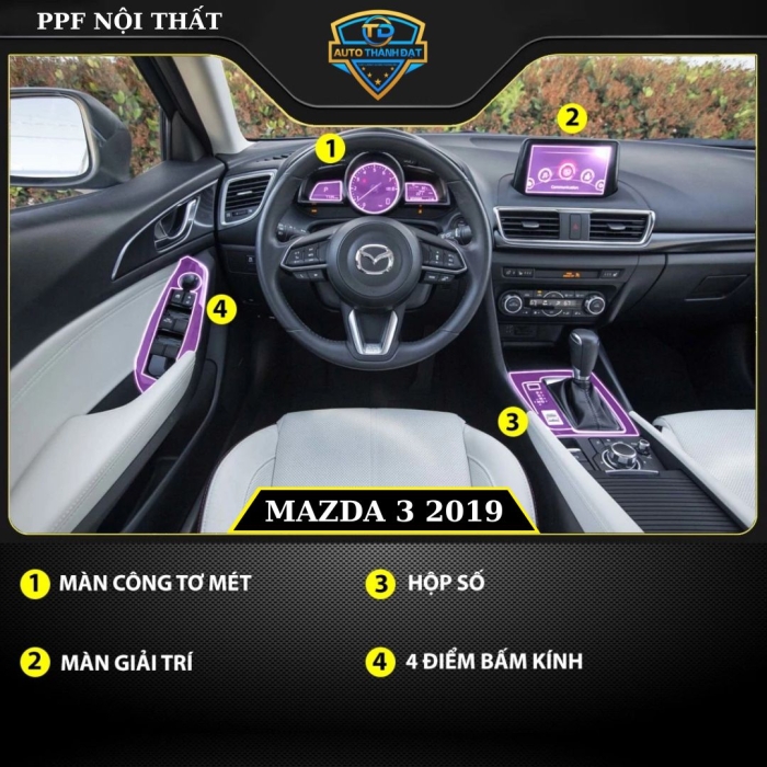 DÁN PPF NỘI THẤT XE MAZDA 3 2016 -2019