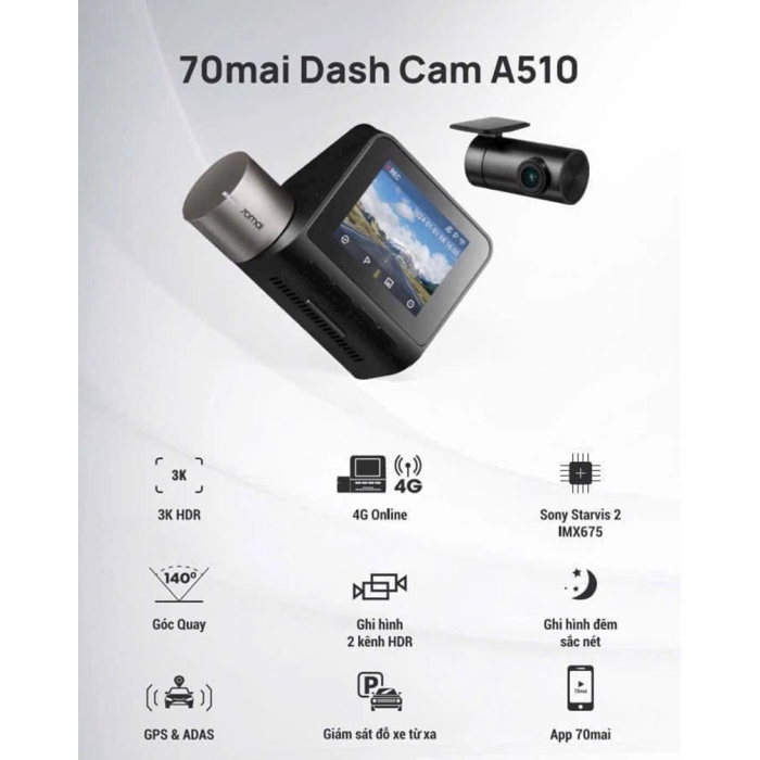 CAM HÀNH TRÌNH 70MAI A510