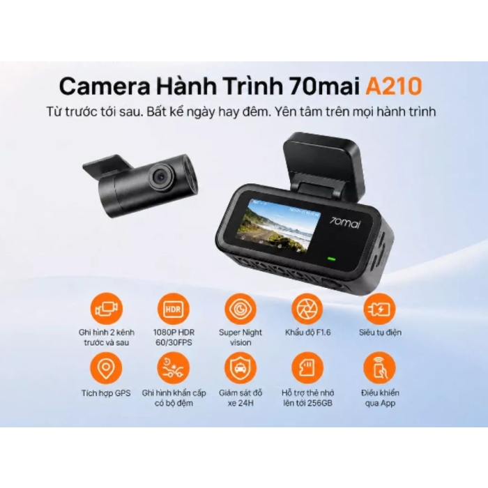 CAMERA HÀNH TRÌNH 70MAI A210